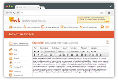 Honlap szerkesztő 3. lépés