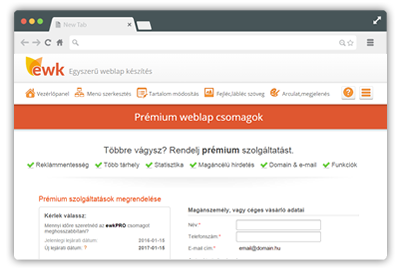 Ingyen honlap készítő funkciói